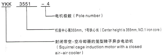 YKK系列(H355-1000)高压ZSN4-225-11-40KW三相异步电机西安泰富西玛电机型号说明